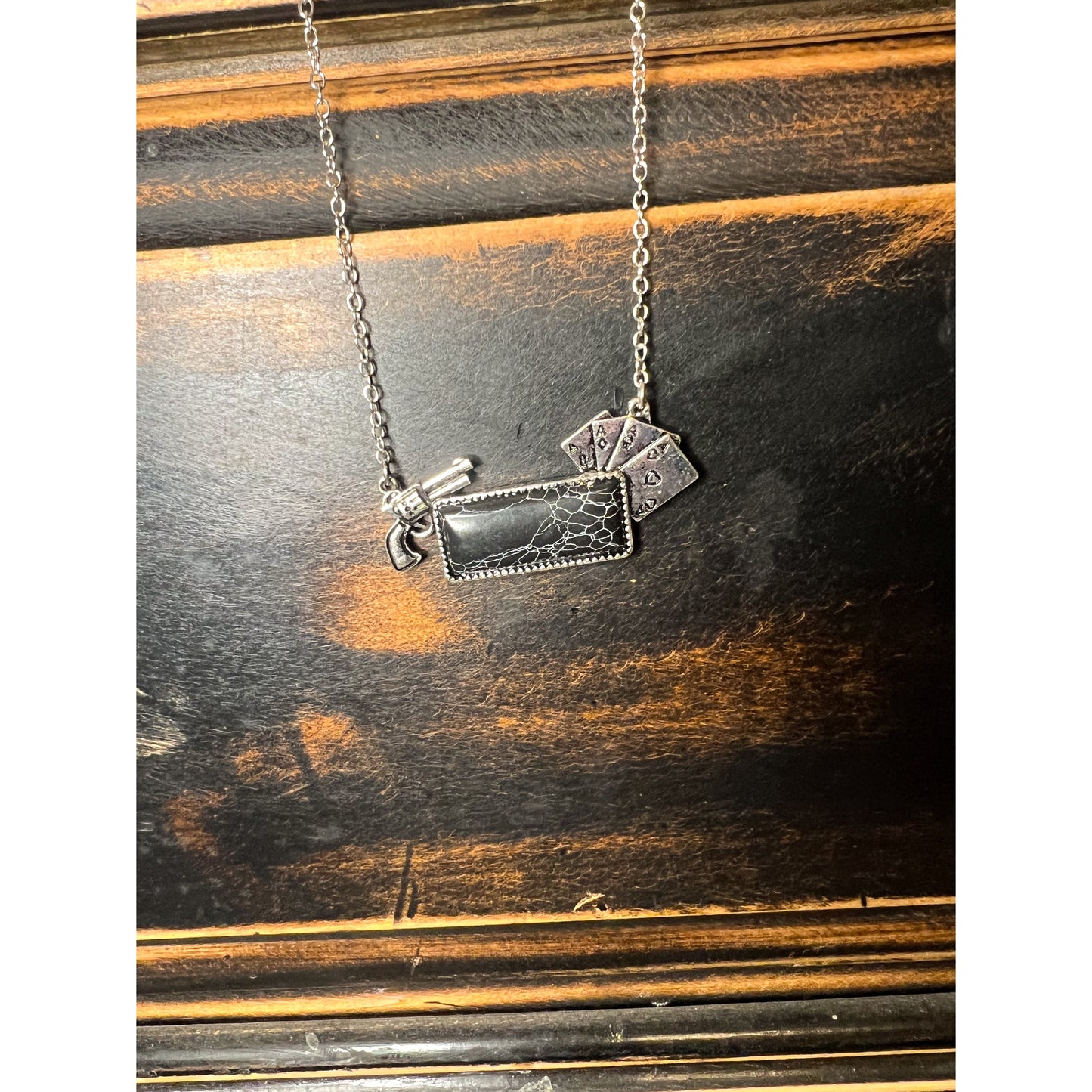 pistol stone necklace