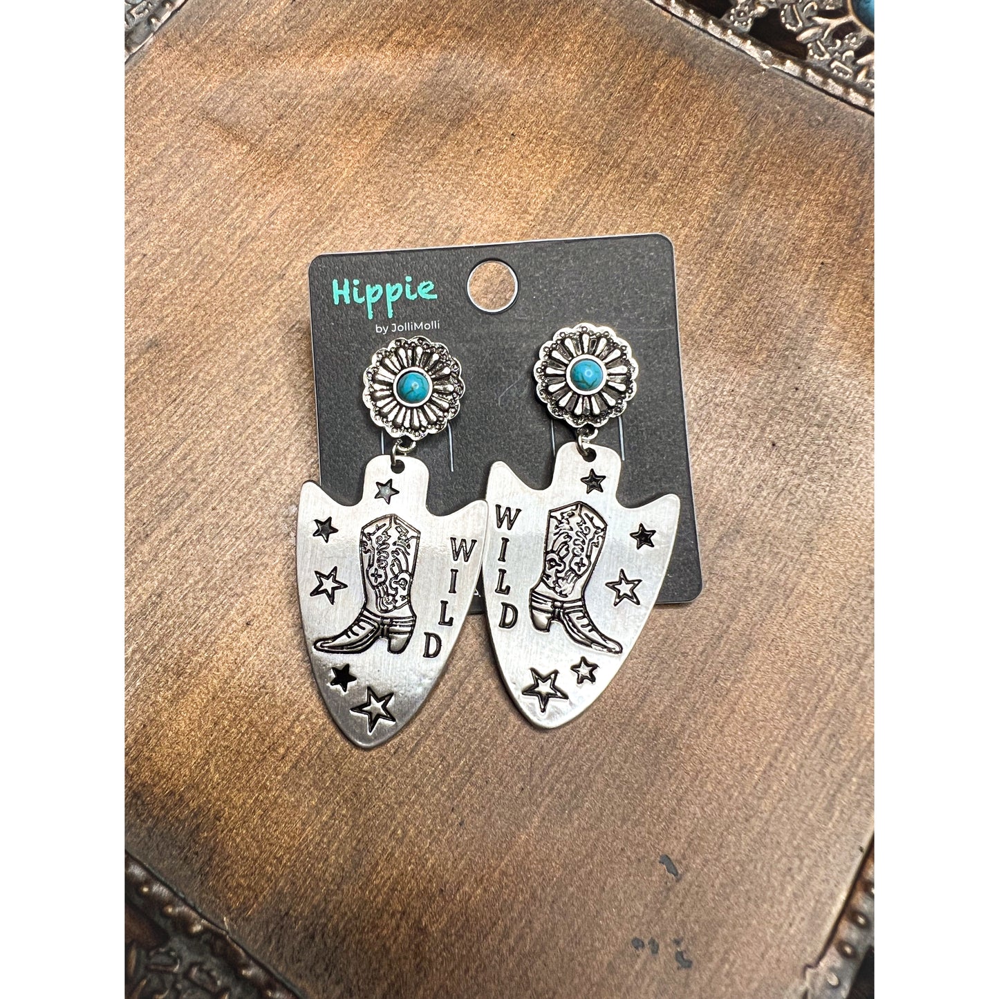 wild boot earrings