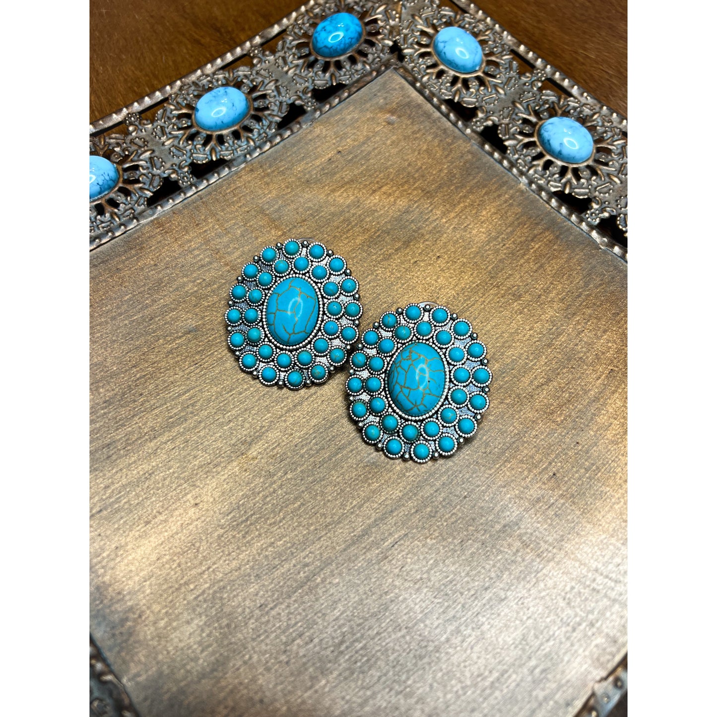 Turquoise stud earrings