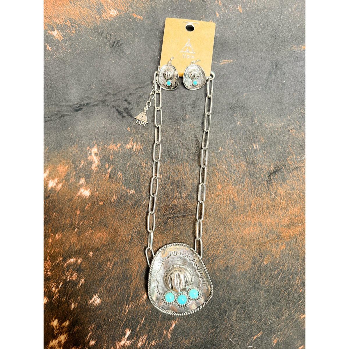 Hat Necklace & Earrings