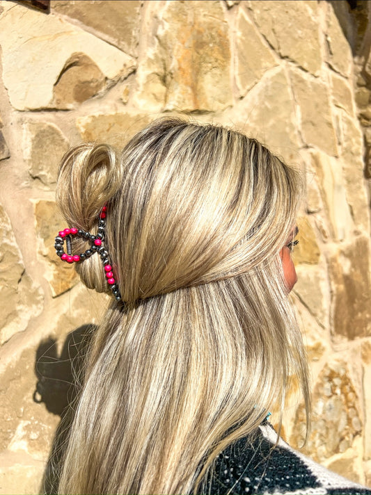 Pink Navajo claw clip