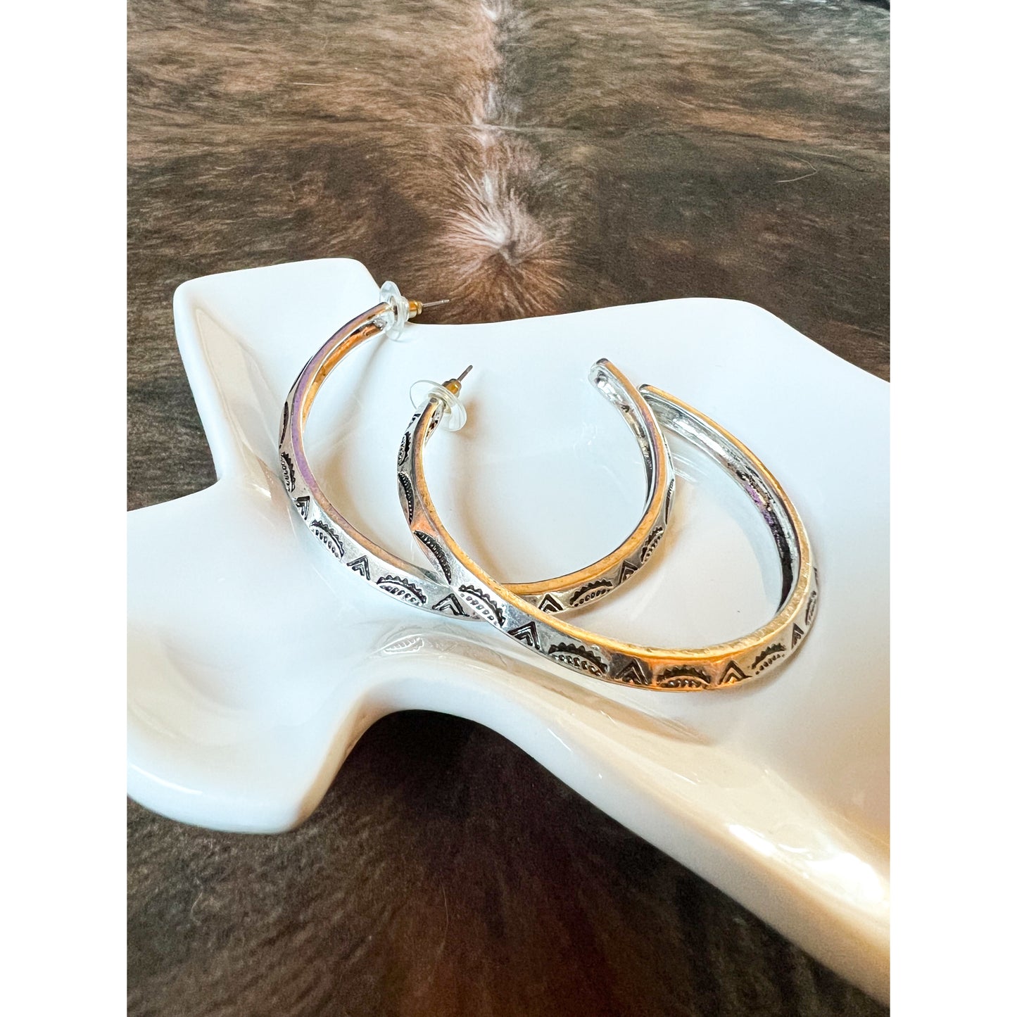 aztec hoop earrings