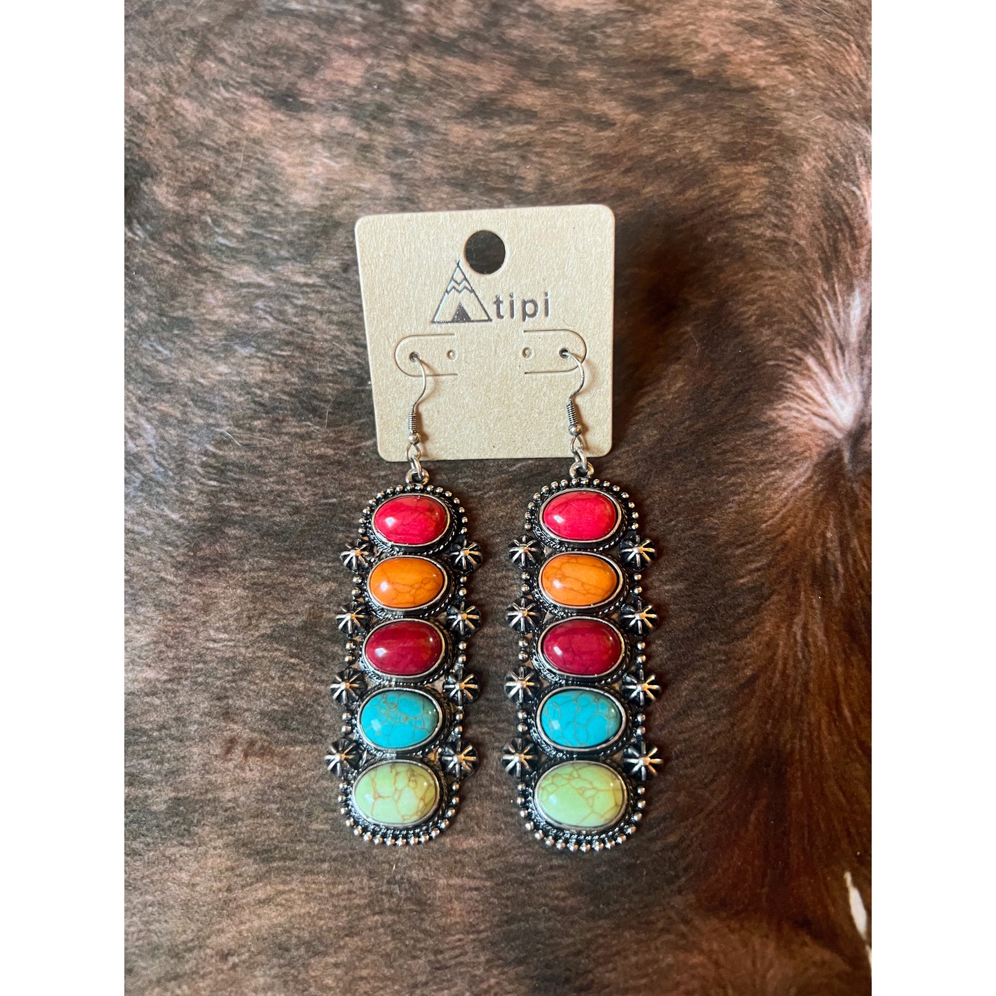 colorful stone earrings