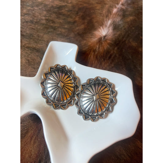 concho clip on earrings