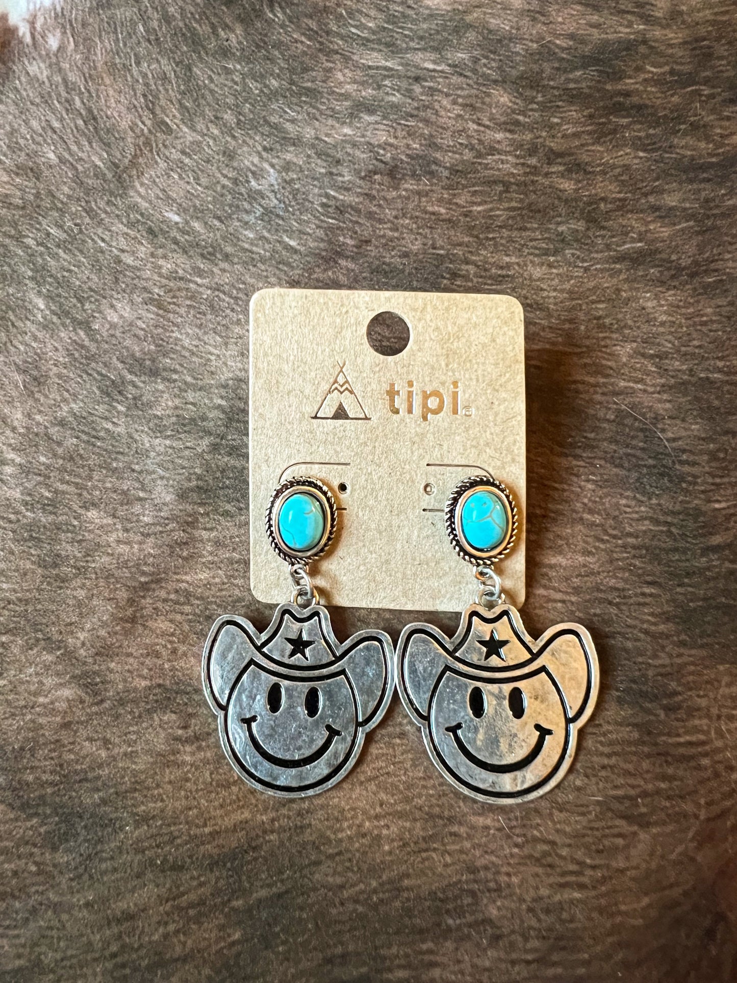 happy cowboy earrings